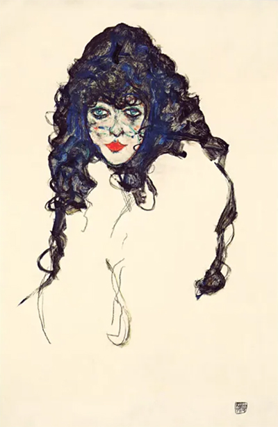  Egon Schiele - Woman with Long Hair